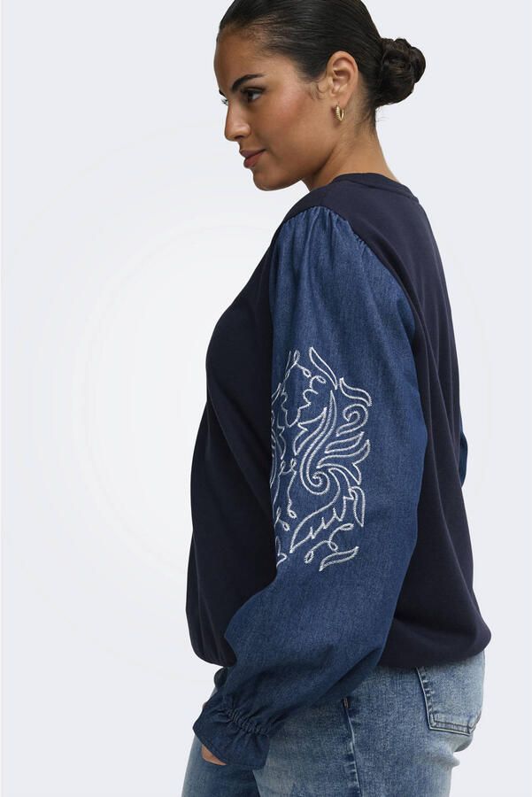 ONLY CARMAKOMA Plus Size sweater donkerblauw - Foto 3