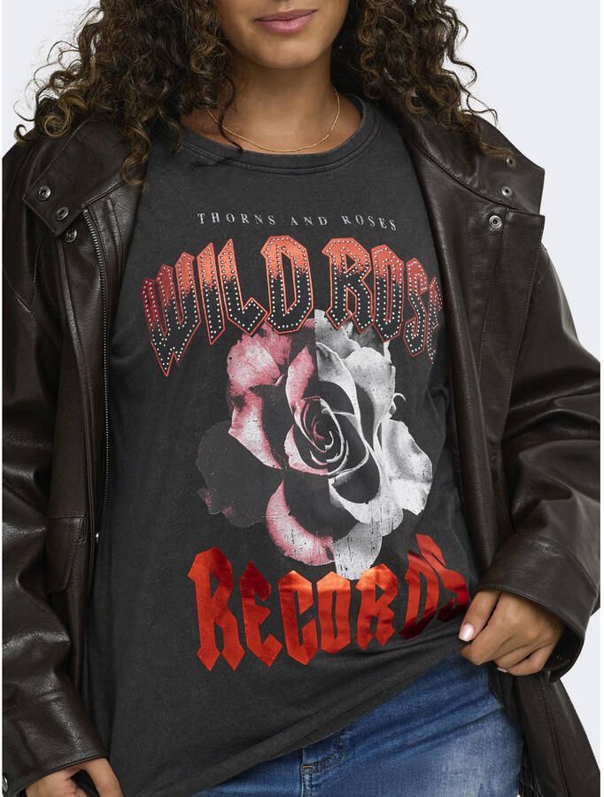 ONLY CARMAKOMA Plus Size T-shirt met print antraciet - Foto 2