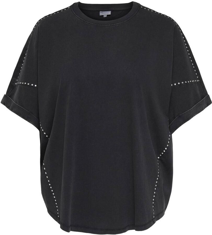 ONLY CARMAKOMA Plus Size T-shirt met studs zwart