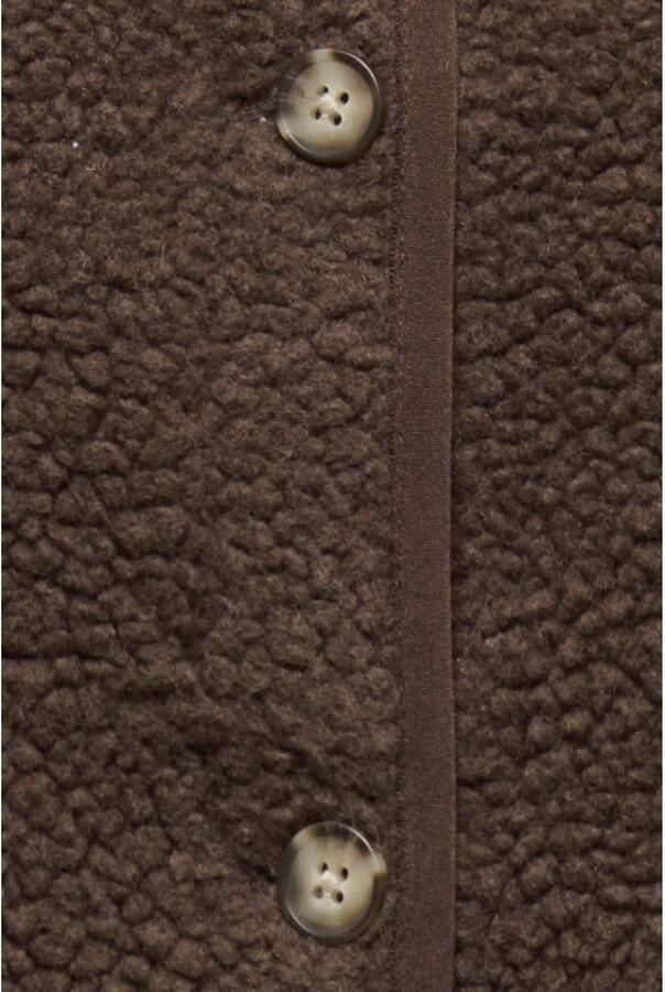 ONLY CARMAKOMA Plus Size teddy gilet donkerbruin - Foto 3