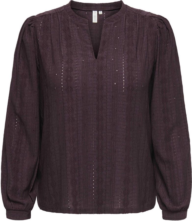 ONLY CARMAKOMA Plus Size top met broderie donkerrood