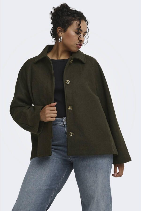 ONLY CARMAKOMA Plus Size tussenjas donkergroen