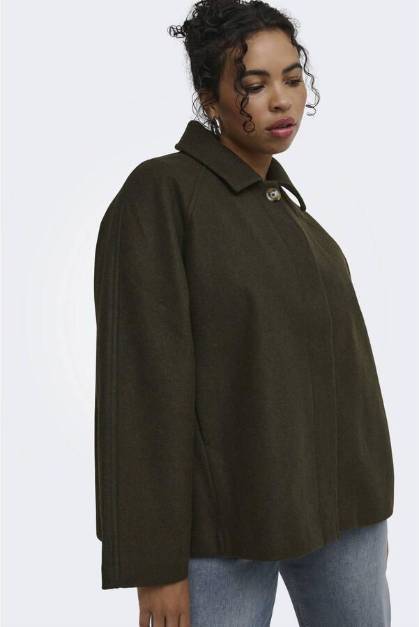 ONLY CARMAKOMA Plus Size tussenjas donkergroen - Foto 3