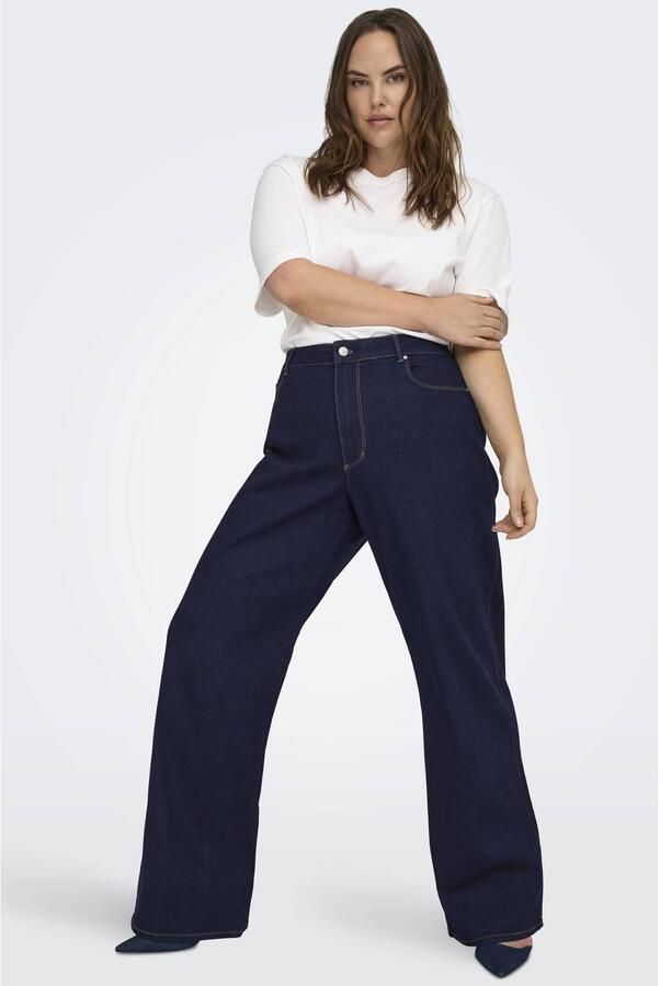 ONLY CARMAKOMA Plus Size wide leg jeans dark blue denim - Foto 2