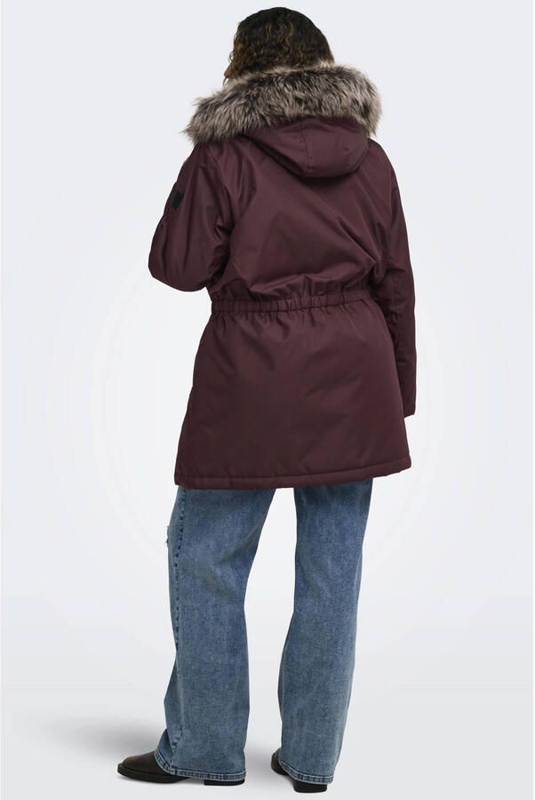 ONLY CARMAKOMA Plus Size winterjas donkerrood - Foto 2