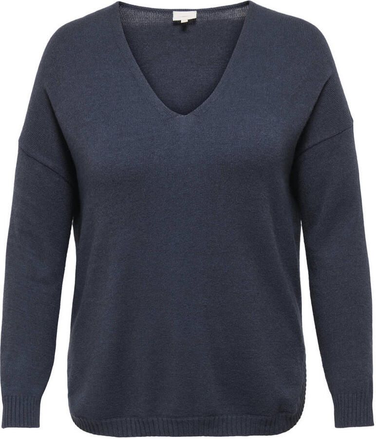 ONLY CARMAKOMA Trui met V-hals CARMARGARETA LS PULLOVER KNT NOOS