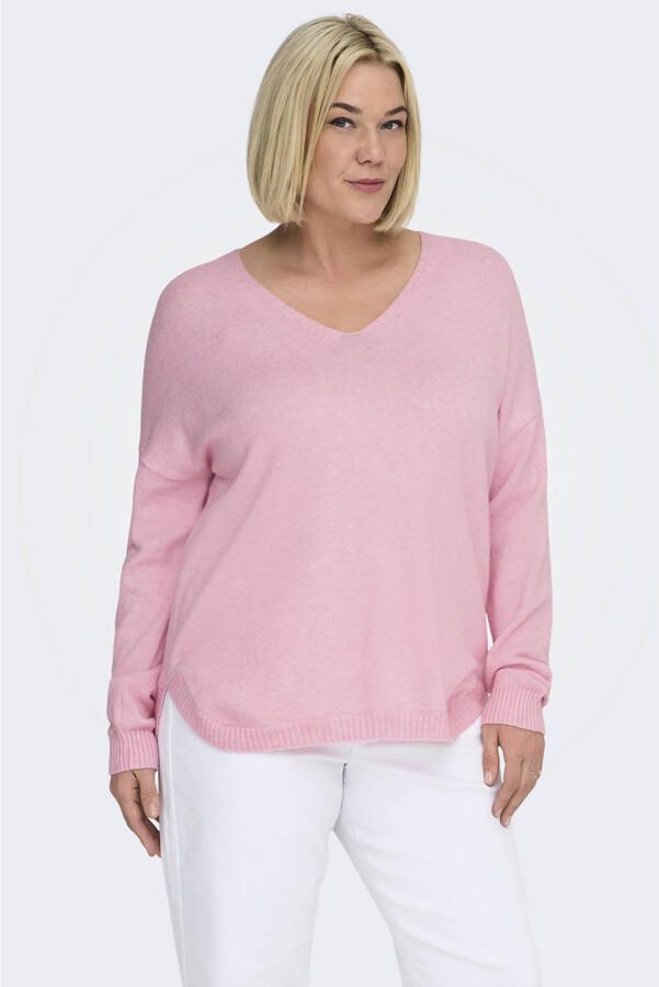 ONLY CARMAKOMA Trui met V-hals CARMARGARETA LS PULLOVER KNT NOOS