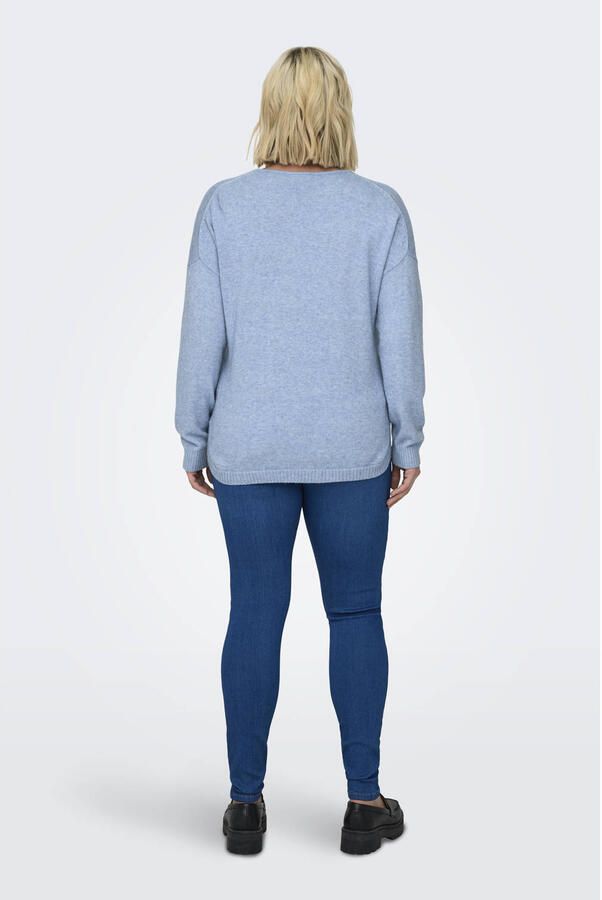 ONLY CARMAKOMA Trui met V-hals CARMARGARETA LS PULLOVER KNT NOOS