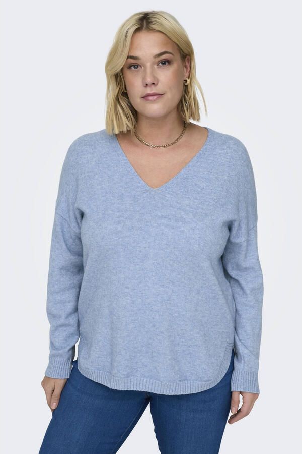 ONLY CARMAKOMA Trui met V-hals CARMARGARETA LS PULLOVER KNT NOOS - Foto 2