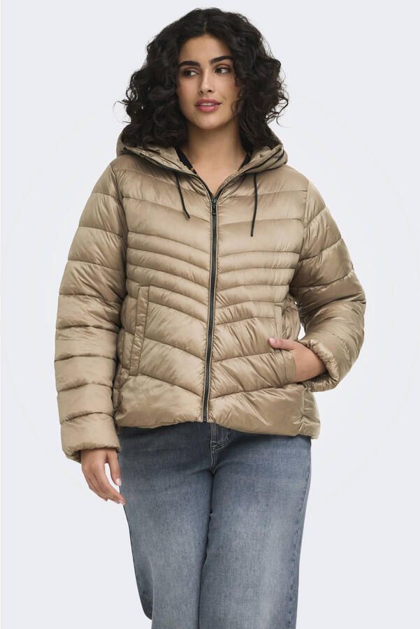 ONLY CARMAKOMA quilted jas Plus Size goud - Foto 3