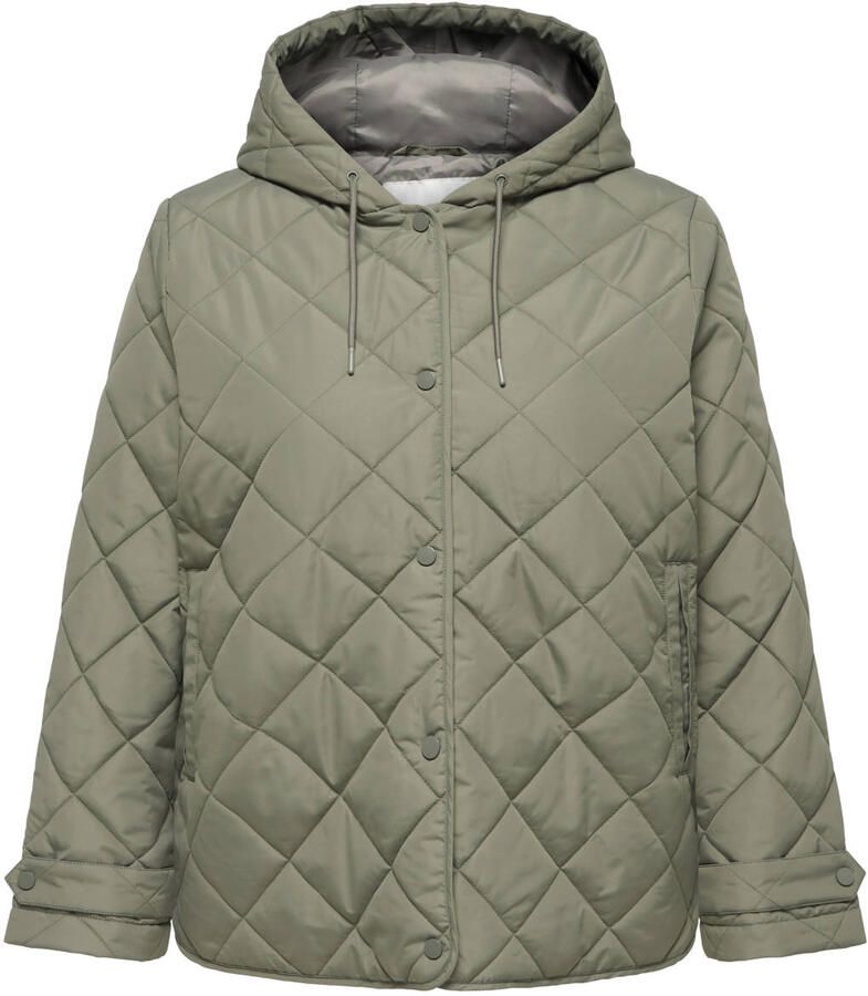 ONLY CARMAKOMA quilted jas Plus Size groen