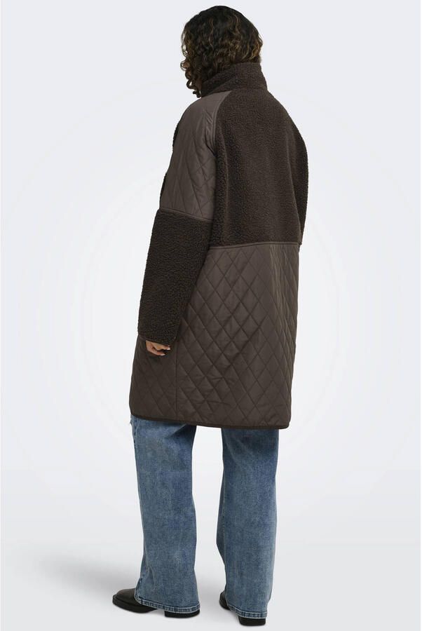 ONLY CARMAKOMA quilted mantel Plus Size donkerbruin - Foto 2