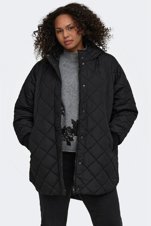 ONLY CARMAKOMA quilted tussenjas Plus Size zwart