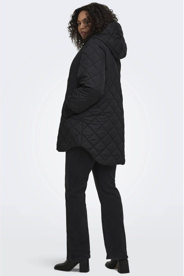 ONLY CARMAKOMA quilted tussenjas Plus Size zwart - Foto 2