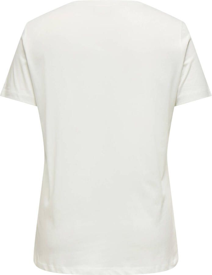 ONLY CARMAKOMA rechtvallend T-shirt met print Plus Size ecru