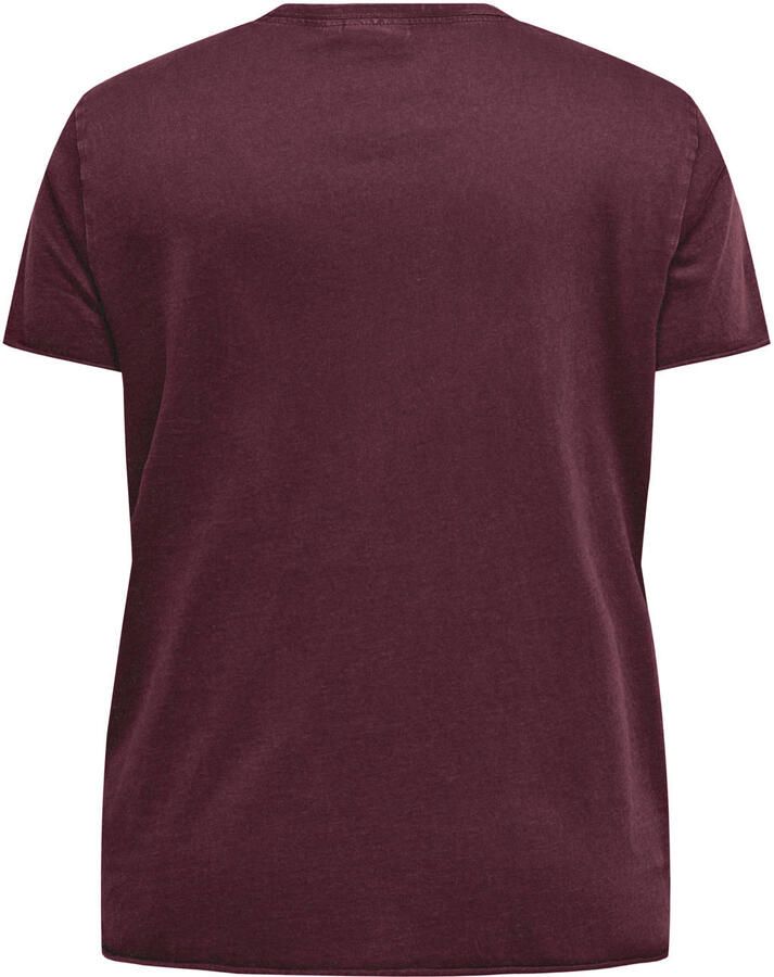 ONLY CARMAKOMA rechtvallend T-shirt Plus Size met print donkerrood