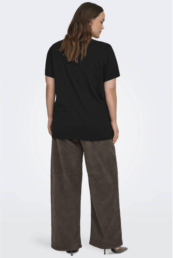 ONLY CARMAKOMA rechtvallend T-shirt Plus Size met print zwart - Foto 2