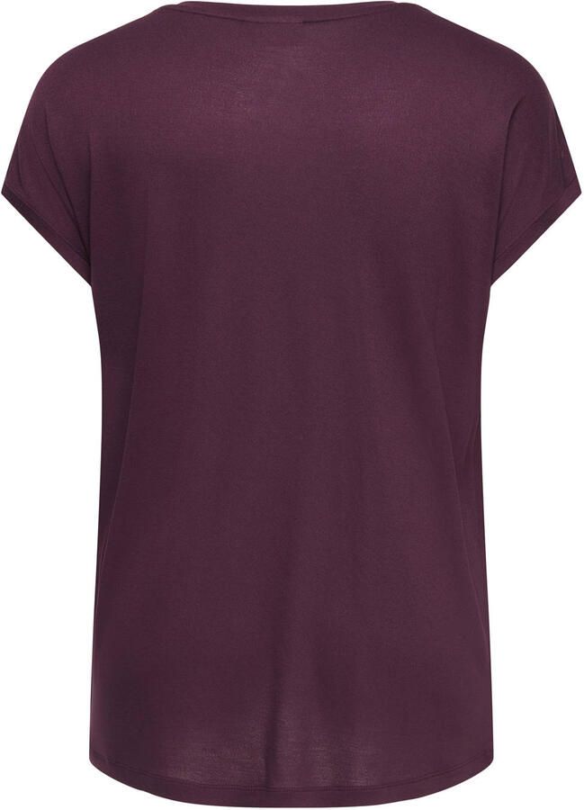 ONLY CARMAKOMA rechtvallende gehaakte top Plus Size donkerpaars