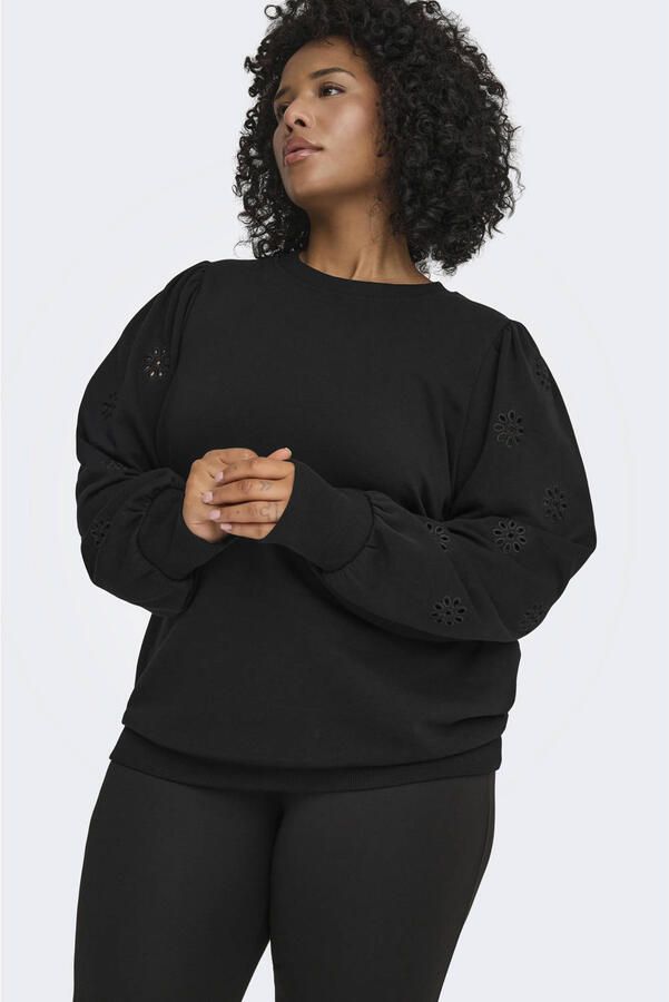 ONLY CARMAKOMA rechtvallende sweater met cut-out Plus Size zwart