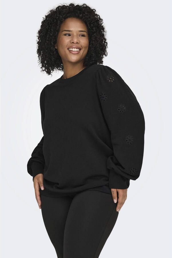 ONLY CARMAKOMA rechtvallende sweater met cut-out Plus Size zwart - Foto 3