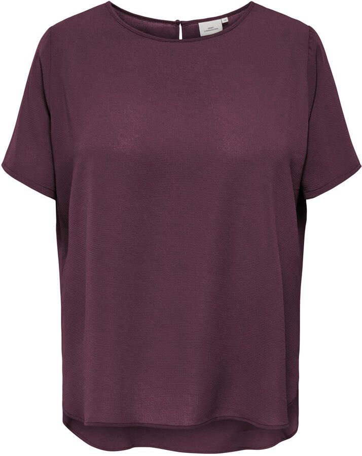 ONLY CARMAKOMA rechtvallende top met cut-out en stippen Plus Size donkerpaars