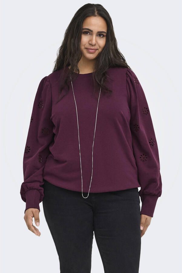 ONLY CARMAKOMA rechtvallende trui met cut-out Plus Size donkerrood