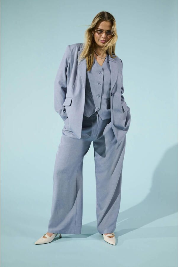 ONLY CARMAKOMA regular blazer blauw - Foto 3