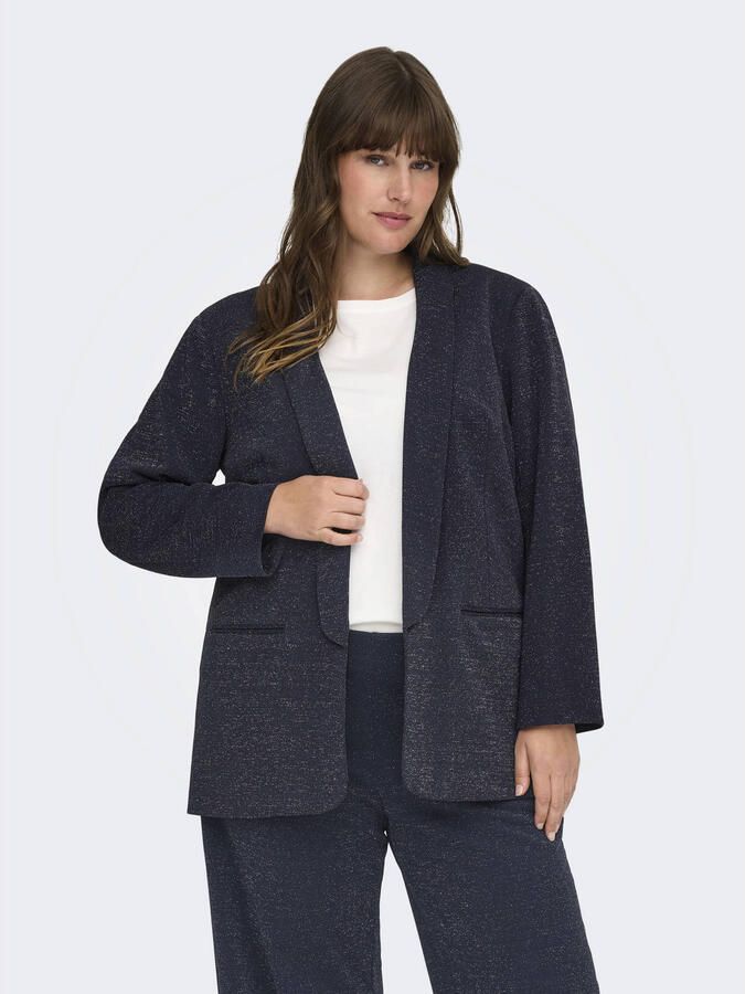 ONLY CARMAKOMA regular blazer donkerblauw met glitter