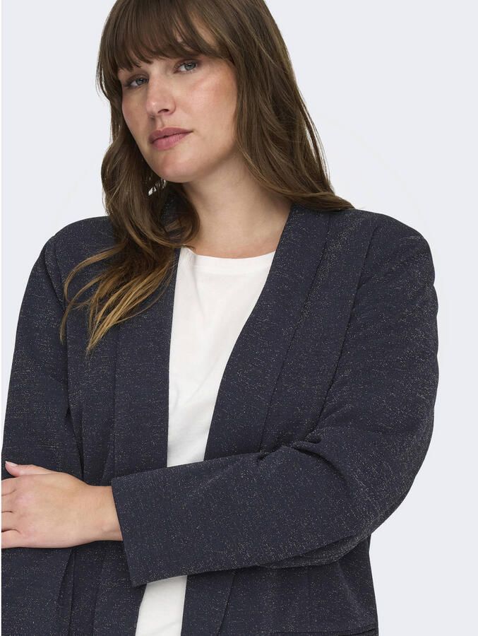 ONLY CARMAKOMA regular blazer donkerblauw met glitter - Foto 3