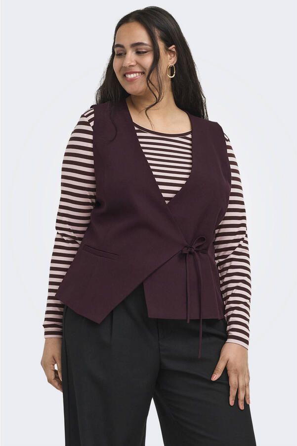 ONLY CARMAKOMA regular fit blazer Plus Size donkerrood
