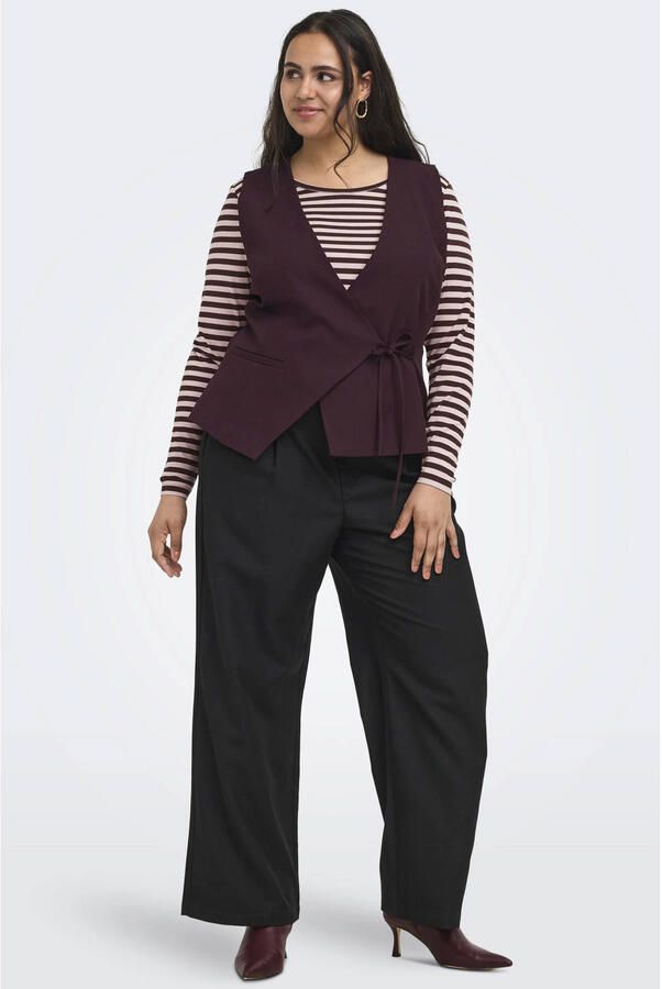 ONLY CARMAKOMA regular fit blazer Plus Size donkerrood - Foto 3
