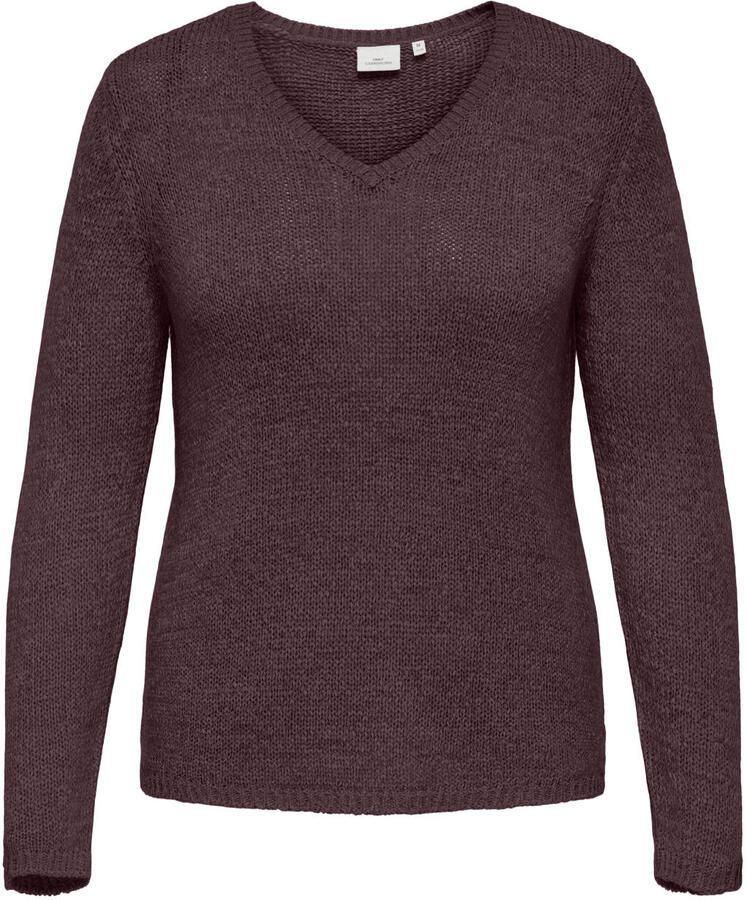 ONLY CARMAKOMA regular fit gebreide trui Plus Size donkerpaars