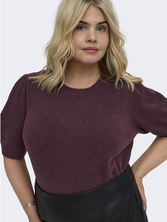 ONLY CARMAKOMA regular fit gebreide trui Plus Size donkerrood
