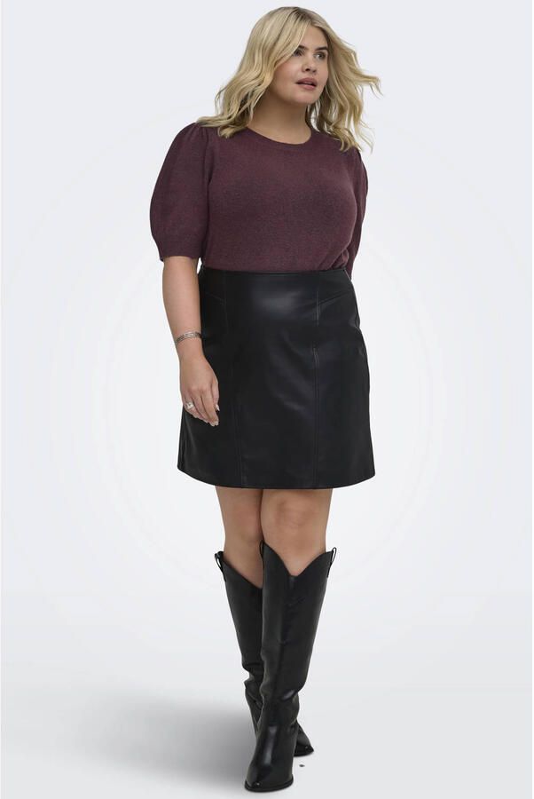 ONLY CARMAKOMA regular fit gebreide trui Plus Size donkerrood - Foto 2