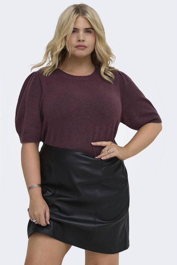 ONLY CARMAKOMA regular fit gebreide trui Plus Size donkerrood - Foto 3