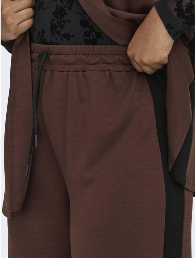ONLY CARMAKOMA regular high waist casual broek donkerbruin - Foto 2