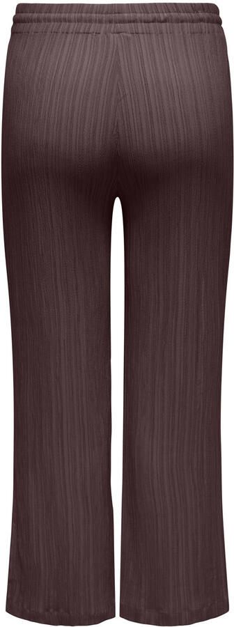 ONLY CARMAKOMA regular high waist gestreepte casual broek donkerbruin