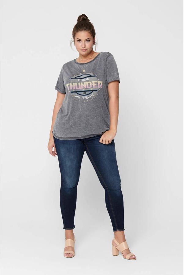 ONLY CARMAKOMA regular waist cropped skinny jeans CARWILLY dark denim - Foto 1