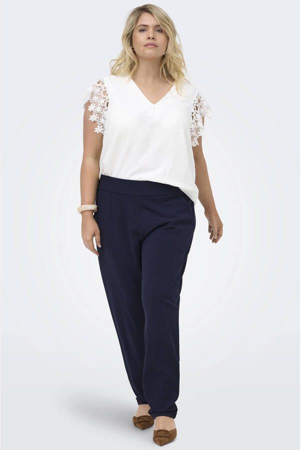 ONLY CARMAKOMA regular waist casual broek donkerblauw - Foto 3