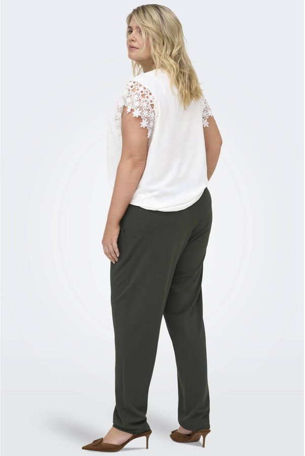 ONLY CARMAKOMA regular waist casual broek donkergroen - Foto 2