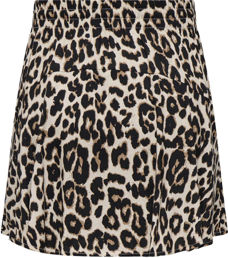 ONLY CARMAKOMA regular waist casual short met panterprint bruin