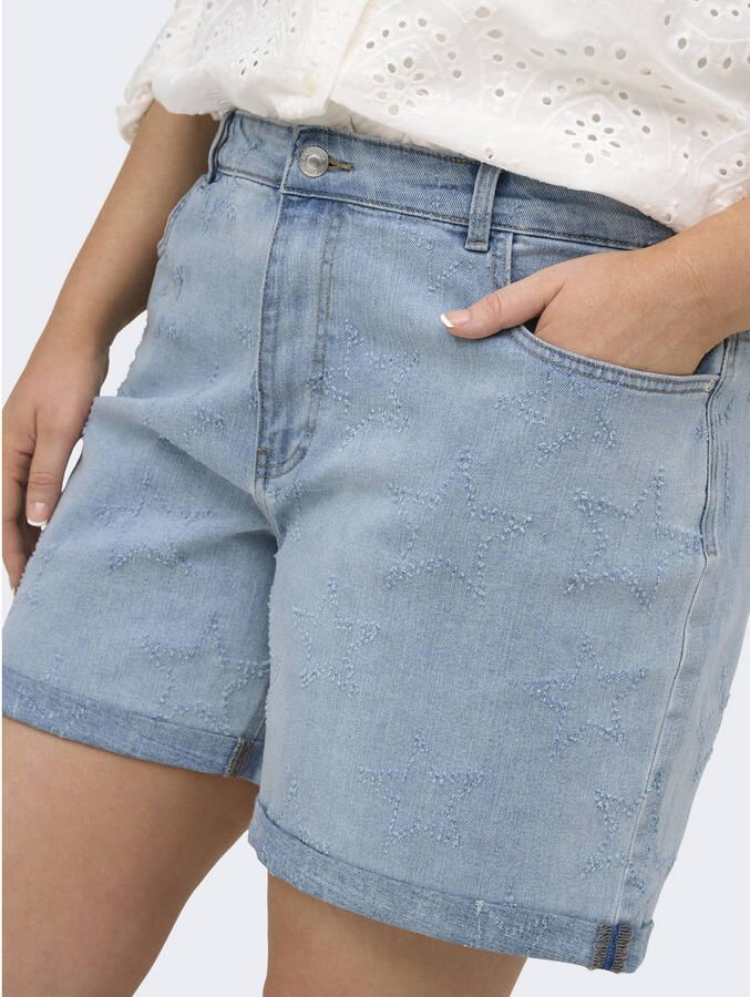 ONLY CARMAKOMA regular waist short light blue denim