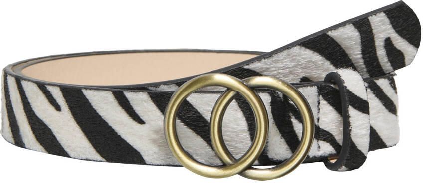 ONLY CARMAKOMA riem CARRASMI met zebraprint zwart wit