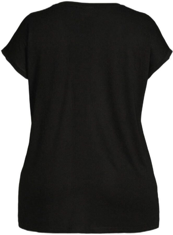 ONLY CARMAKOMA semi-transparante top CARFLAKE met kant zwart - Foto 5