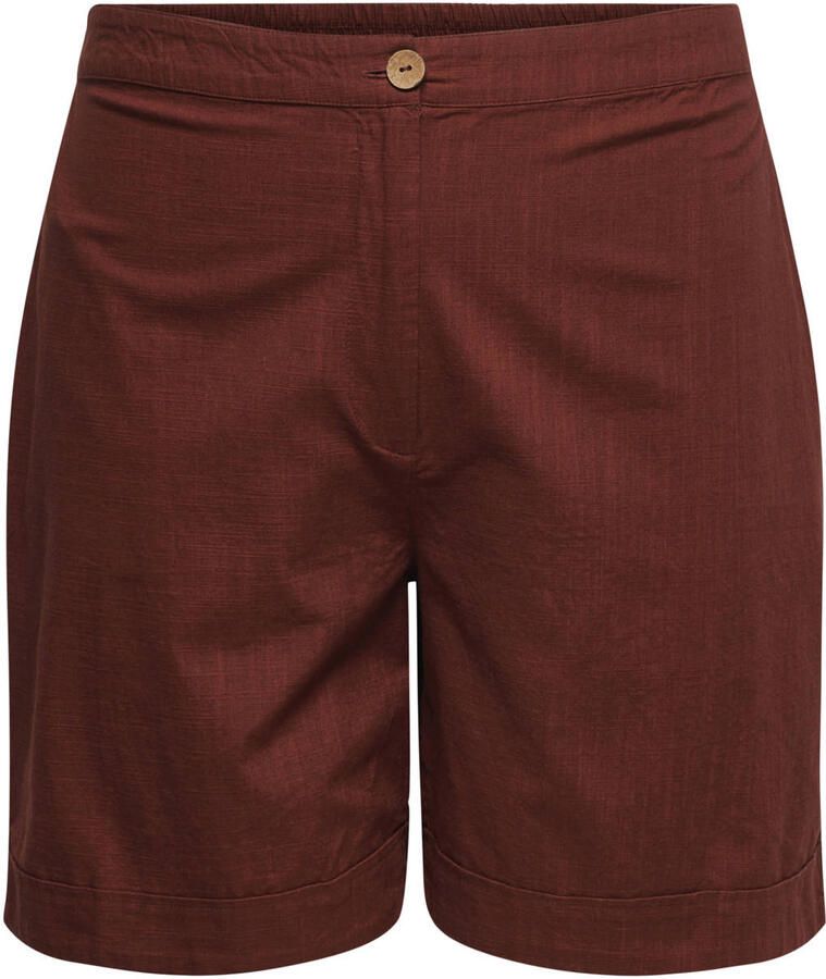 ONLY CARMAKOMA slim high waist chino short donkerrood