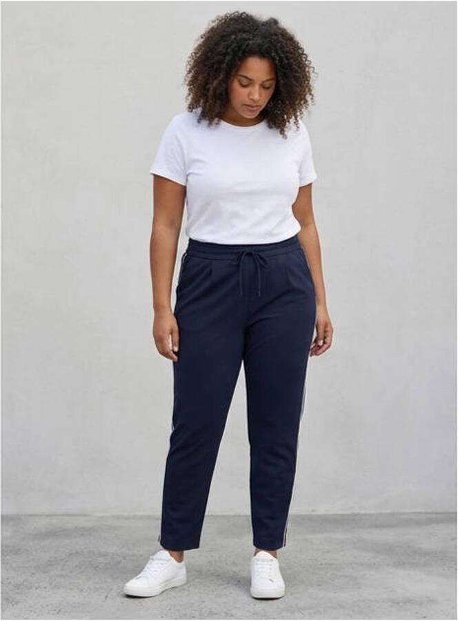 ONLY CARMAKOMA slim regular waist casual broek donkerblauw - Foto 2