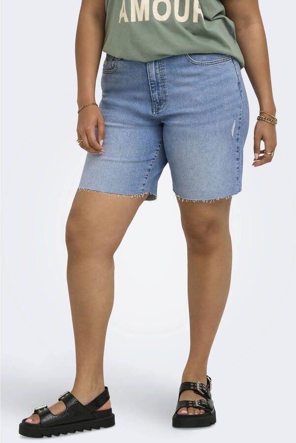 ONLY CARMAKOMA slim regular waist short light blue denim