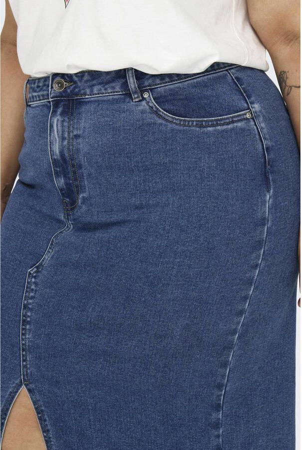 ONLY CARMAKOMA Jeans rok CARSIRI FRONT SLIT SKIRT DNM GUA NOOS