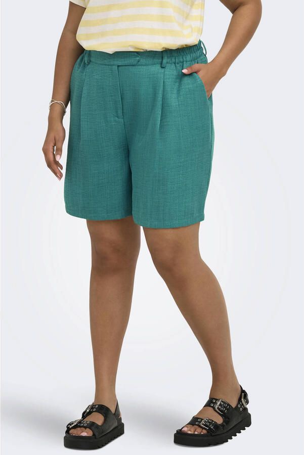 ONLY CARMAKOMA straight high waist bermuda short groen