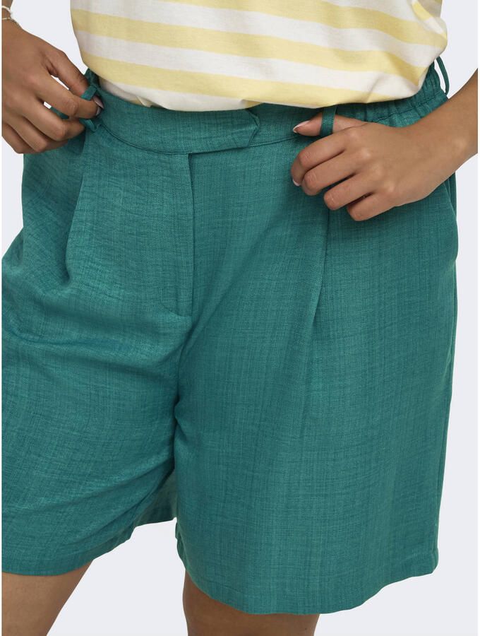 ONLY CARMAKOMA straight high waist bermuda short groen - Foto 2